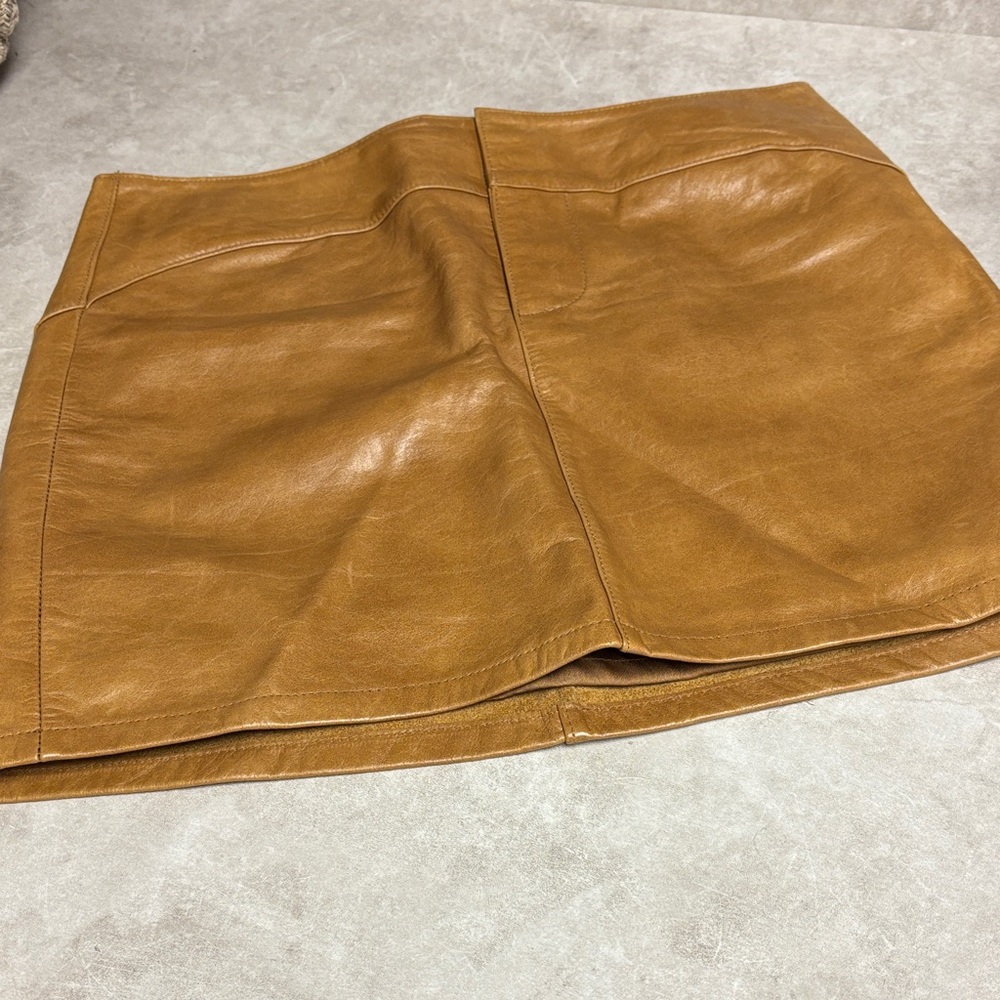 GAP Tan Leather Mini Skirt